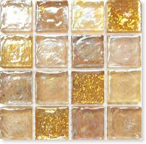 ガラスタイルの黄色ハニーゴールドグラス拡大写真